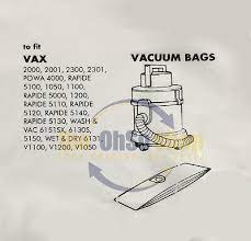 5 x vax vacuum cleaner paper dust bags