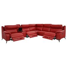 red sectional recliner