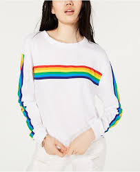 Juniors Cotton Rainbow Stripe T Shirt