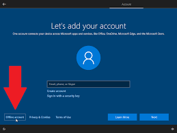 microsoft local account set it up in