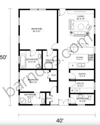 12 amazing 40x50 barndominium floor plans