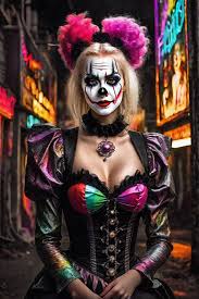 pretty female clown playground