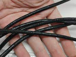 Вощёный полиэстеровый шнур "корейский" 5мм черный (1м)