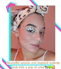 beautiful artistic cow inspired makeup