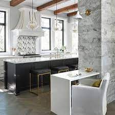 gray marble kitchen support beam design