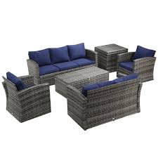 Outsunny Grey Resin Wicker Patio