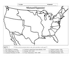 New questions are added and answers are changed. Map Activity Westward Expansion Your Task You Must Color In And