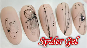 spider gel nail art easy nail design