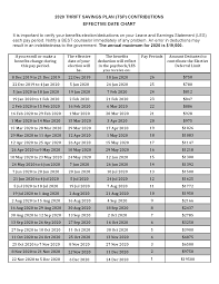 2020 Tsp Contributions And Effective Date Chart Nationalguard