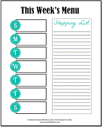 Weekly Meal Planner Shopping List Template For You To