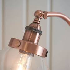 Aged Copper Floor Lamp With Clear Glass