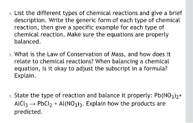Of Chemical Reactions