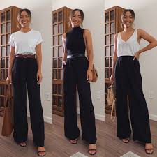 3 ways to style relaxed wide leg pants