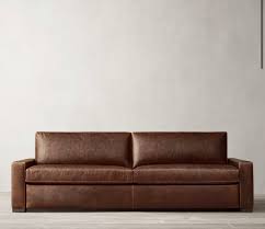 rh maxwell premium leather sleeper sofa