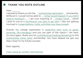 write a scholarship thank you letter