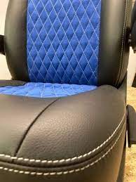 Black And Blue Feno Leather Seat Cover