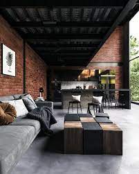 Industrial Contemporary Living Room gambar png