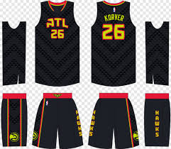 In 2007, the atlanta hawks underwent a branding overhaul, introducing a new logo, new team font and a modern update to their uniforms. New Jersey Atlanta Hawks Jersey Black Transparent Png 593x517 3103880 Png Image Pngjoy
