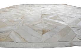 diamond light beige patch cowhide rug