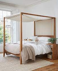White 4 corner/poster bed canopy functional mosquito net full queen king, white. Lombok Sumatra Four Poster Bed From Lombok Canopy Bed Frame Bedroom Design Four Poster Bedroom
