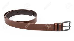 New Light Dark Brown Leather Belt With A Nickel Buckle Isolated Stock Photo Picture And Royalty Free Image Image 134096724