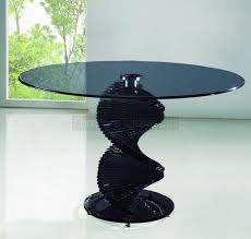 twirl black glass dining table glass