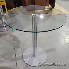 36 Glass Top Bistro Table Chrome Base