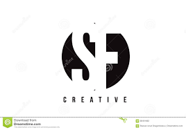 Sf S F White Letter Logo Design With Circle Background