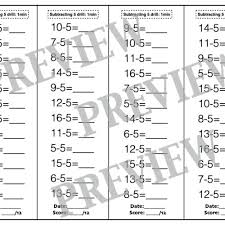 Timed Subtraction One Minute Drill