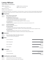 Sales And Event Coordinator Resume Special Planner Sample