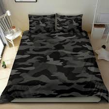 Black Camouflage Duvet Cover And Pillow