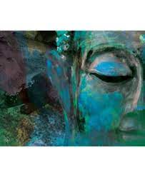 Turquoise Painted Buddha Abstract