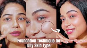 glowy foundation technique for oily