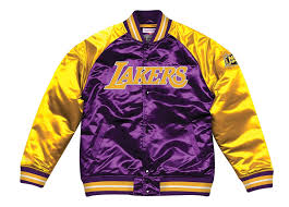 Mitchell Ness Los Angeles Lakers Nba Tough Season Premium Satin Jacket