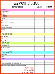 Monthly Household Budget Template Awesome Printable Excel