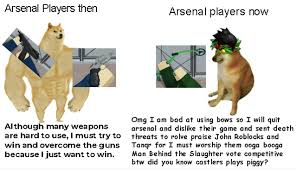 Arsenal paused screen with some of the devs and testers, including vcelt, a well know and trusted tester among the rolve team (chicken costume pfp). Takers Arsenal Edition Roblox Arsenal