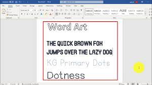 dotted font for tracing in word