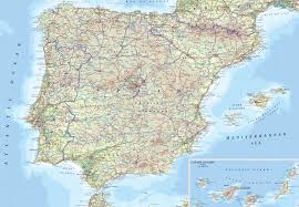 Detailed map of spain and neighboring countries. Large Road Map Of Spain And Portugal With Cities And Airports Spain Europe Mapsland Maps Of The World