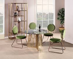 Check out our round dining table with leaves selection for the very best in unique or custom gorgeous therien and co. China Home House Metal Furniture Dining Table With Gold Frame And Marble Green Chairs China Furniture Dining Table