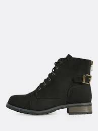 Laced Combat Boots Black