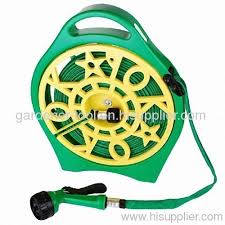 garden flat hose reel with hose pipe