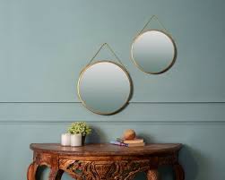 Hanging Mirror With Golden Finish And