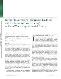nature involvement increases hedonic