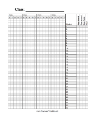 A Vertical Attendance Chart For A Teacher To Track Students