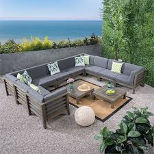 Outdoor Acacia Wood Sectional Sofa Set