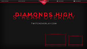 Also comes with a 4:3 aspect ratio version as well. Diamonds High Red Angular Stream Overlay Twitch Overlay
