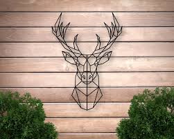 Metal Wall Art Geometric Deer Headdeer