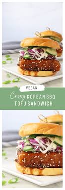 vegan crispy korean bbq tofu sandwiches