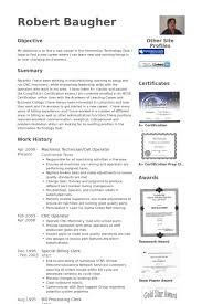 Machinist Resume Examples Free Resume Templates For Machinist