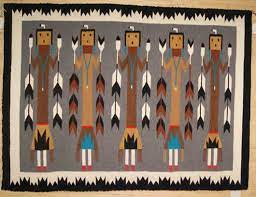 yei five females navajo rug weaving for